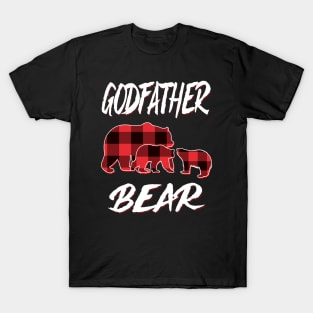 Godfather Bear Red Plaid Christmas Pajama Matching Family Gift T-Shirt